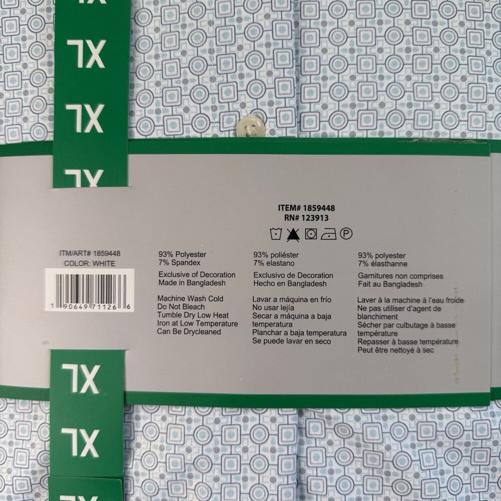 Jachs New York Men's Short Sleeved Shirt, White Printed Collared Button Up XL - Picture 3 of 6